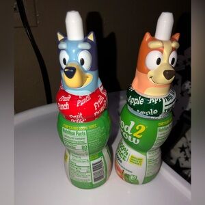 Bluey & Bingo Rare Set of 2 Good 2 Grow Juice Disney Topper Fruit Punch Tropical